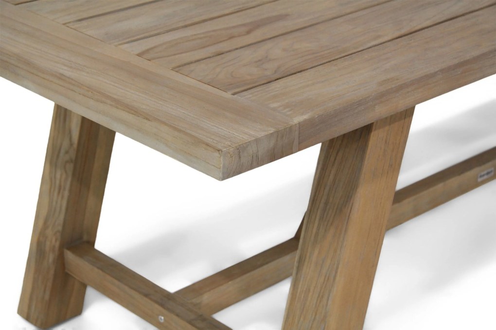 Dining Tuintafel rechthoekig 260 x 100 cm Old teak greywash Lazio