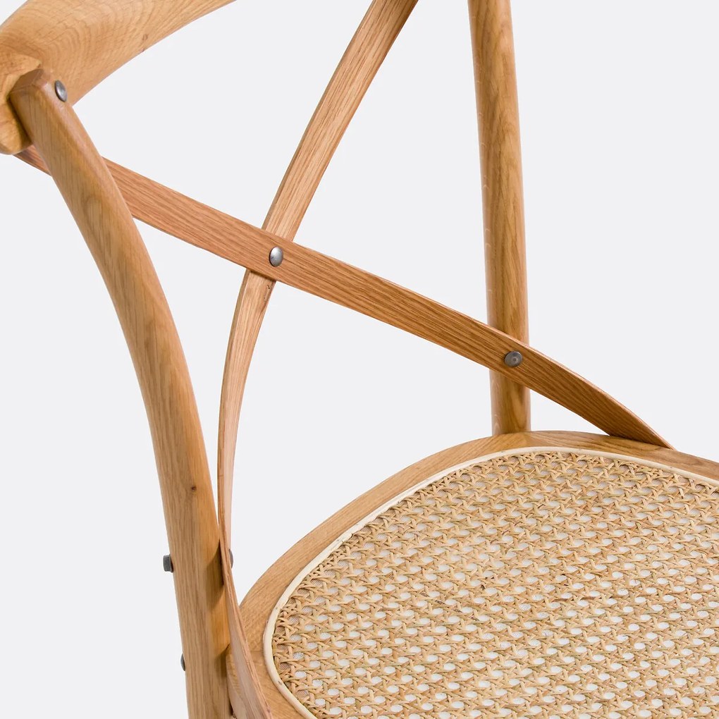 Set van 2 stoelen in eik en rotan,Cedak