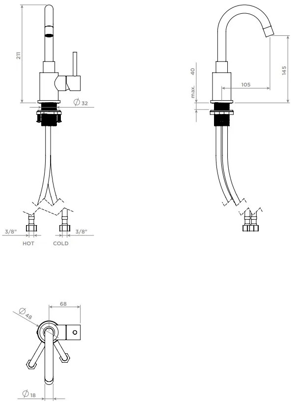 Clou Xo wastafelkraan met draaibare uitloop type 1 chroom