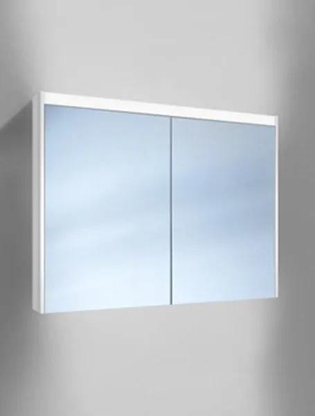 Schneider O-Line spiegelkast m. 2 deuren met LED verlichting boven en indirecte verl. onder 100x74.5x12.8cm v. opbouwmontage 1643000202