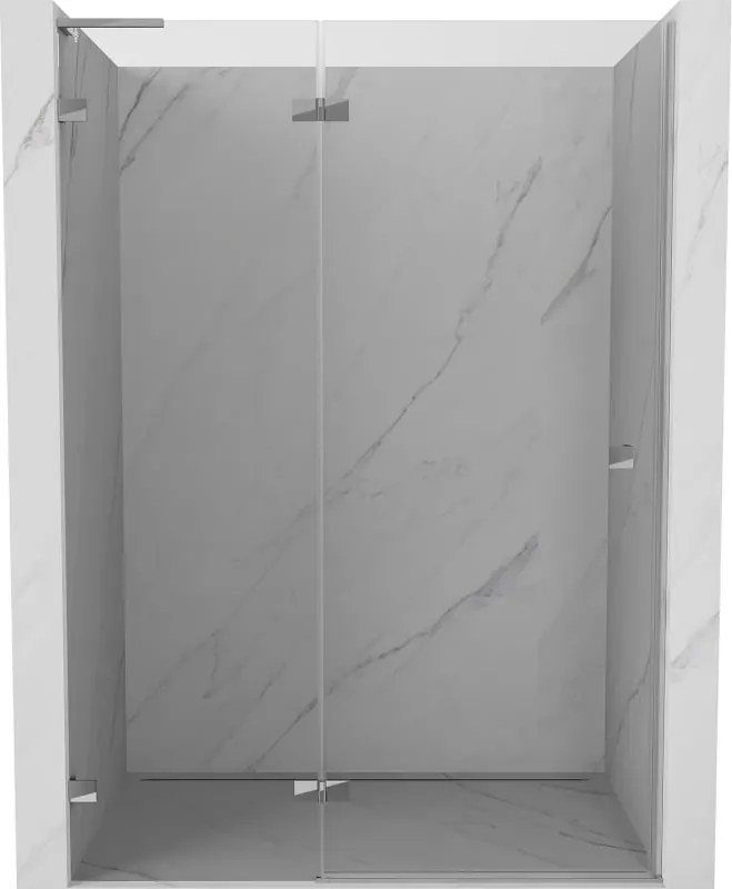 Mexen Lunar L draaideur douche links 135 cm, transparant, chroom - 834L-135-000-01-00-L