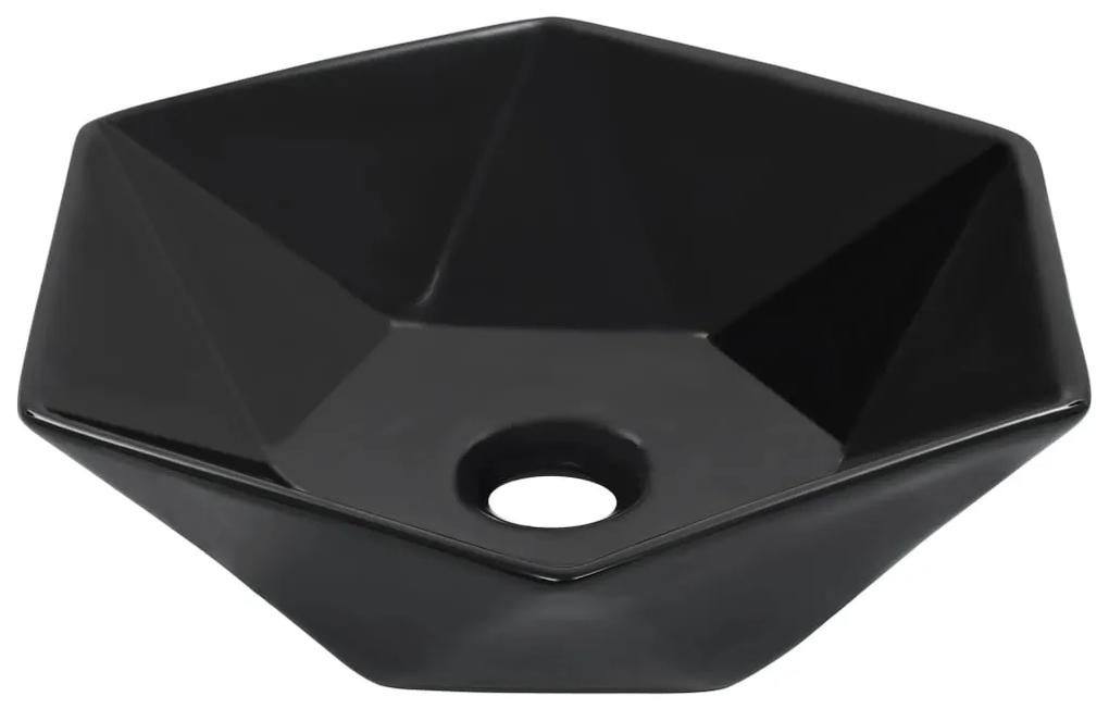 vidaXL Wastafel 41x36,5x12 cm keramiek zwart