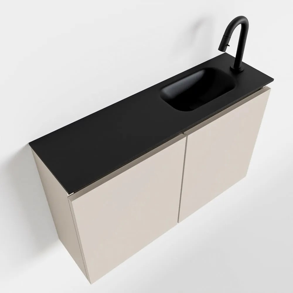 Mondiaz Ture 80cm toiletmeubel linen met wastafel urban rechts 1 kraangat