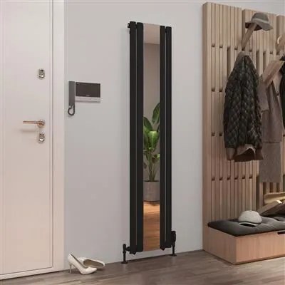 Eastbrook Tunstall radiator met spiegel 40x180cm 705W zwart mat