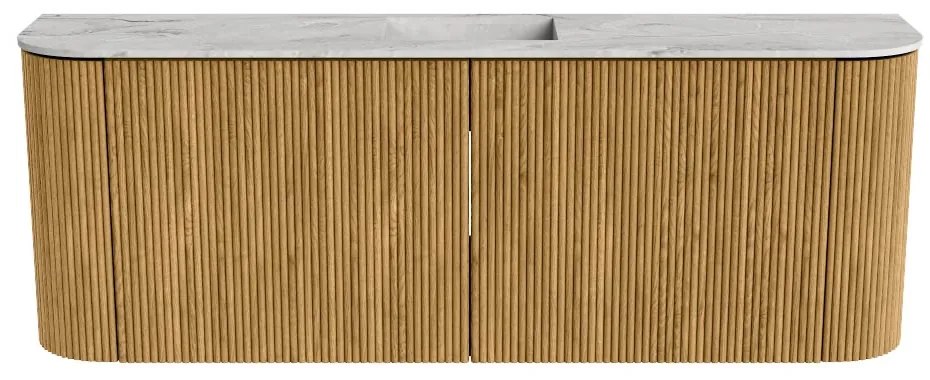 Mondiaz Joya DLux 115cm toiletmeubel ronding links/rechts oak met wastafel faye midden 1 kraangat glace