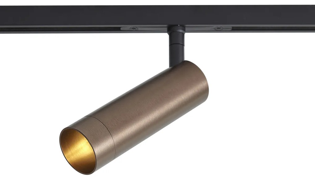 Modern railsysteem met 6 Spot / Opbouwspot / Plafondspots donker brons 1-fase - Slimline Uzzy Modern GU10 Binnenverlichting Lamp