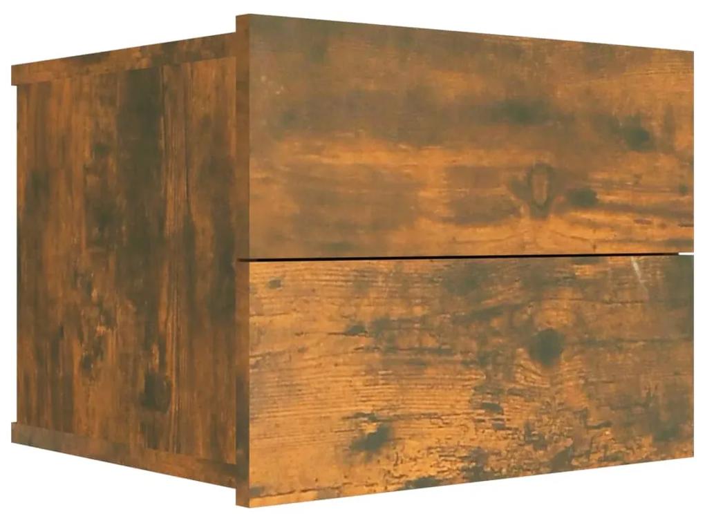 vidaXL Nachtkastje 40x30x30 cm bewerkt hout gerookt eikenkleurig