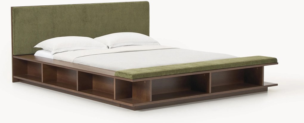 Houten bed Clark met bank en zijplanken