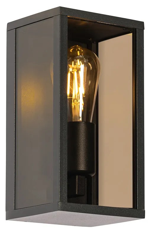 Buiten wandlamp zwart met smoke glas 26 cm IP44 - Charlois Modern E27 IP44 Buitenverlichting