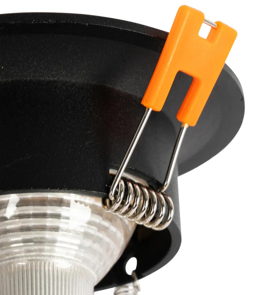 Set van 12 inbouwspots zwart GU10 50mm - Gijs