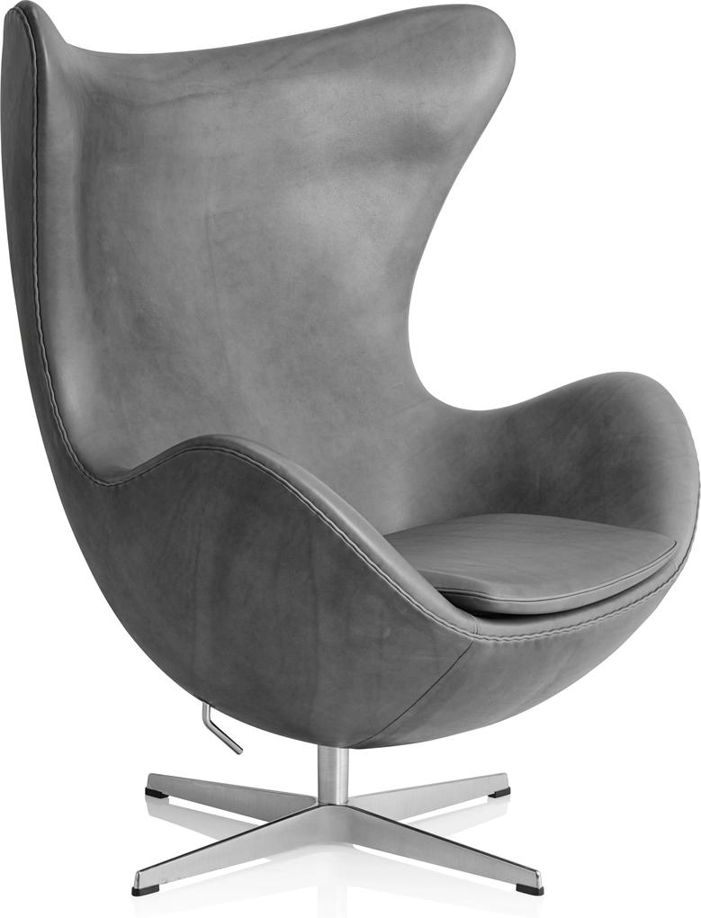 Fritz Hansen Egg Chair fauteuil leer Embrace Concrete Grey