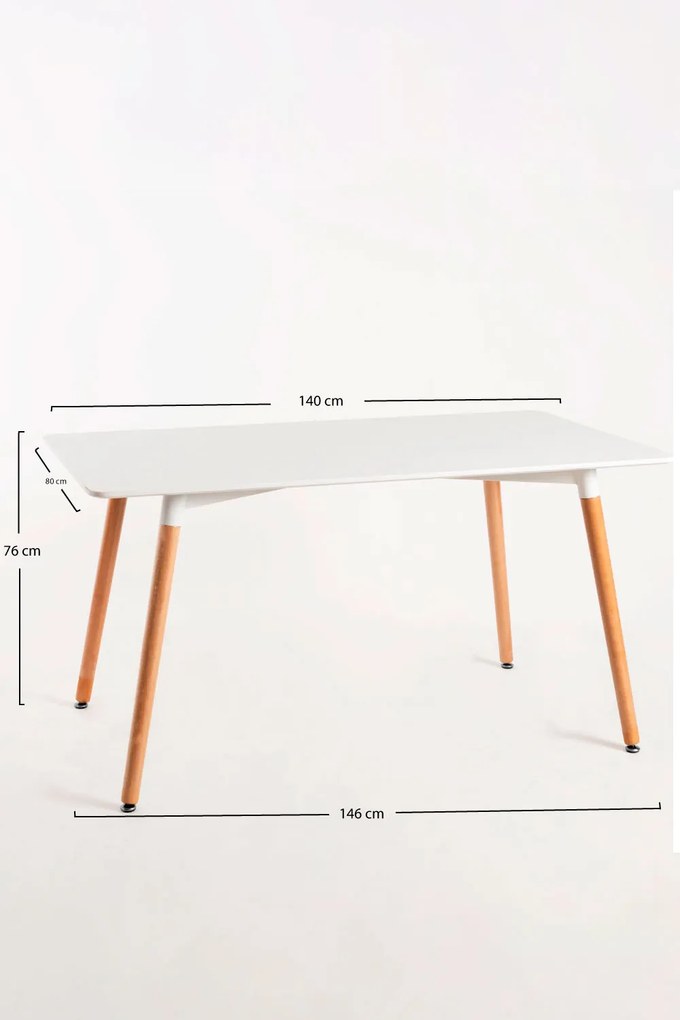 Rechthoekige torentafel 140 x 80 cm