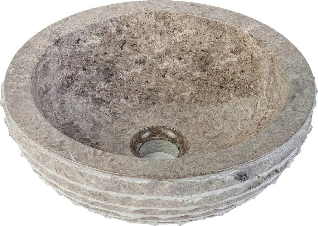 Sanigoods Eliza waskom rond 35x15cm grijs