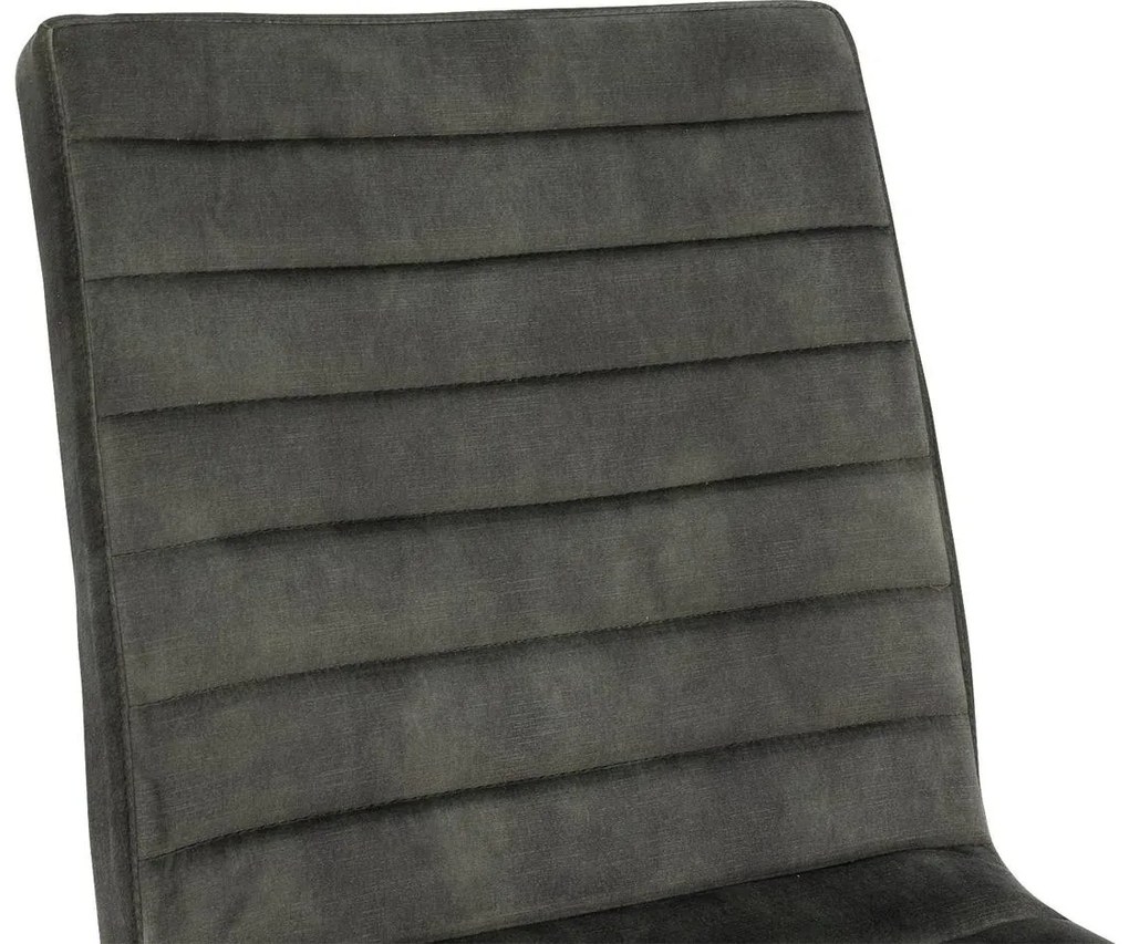 Goossens Eetkamerstoel Dax groen velvet stof leuning, urban industrieel