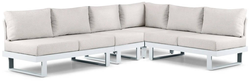 Hoek loungeset 6 personen Aluminium Wit  Lifestyle Garden Furniture Lorenzo