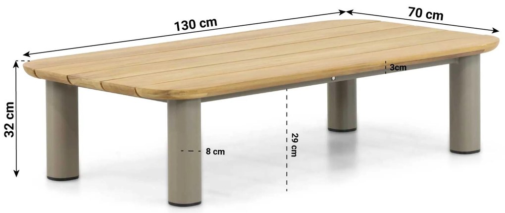 Hoek loungeset 5 personen Rope Taupe  Santika Furniture Santika