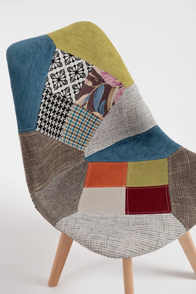 Set 4 Synk Patchwork Stoelen
