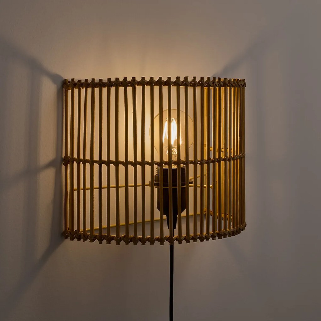 Wandlamp in bamboe, Haya