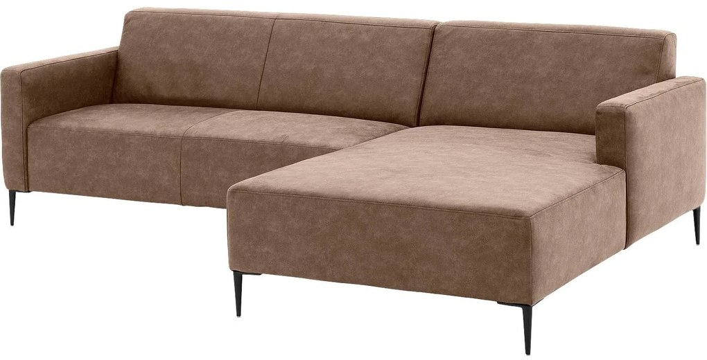 Goossens Key West bruin, micro leer, 2,5-zits, modern design