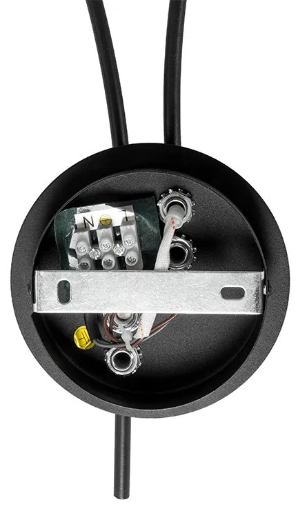 Moderne wandlamp zwart 2-lichts met smoke glas - Athens