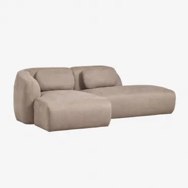 2-delige Linker Modulaire Chaise Longue Bank Met Rechter Divan In Chenille Coquette Chenille Tarwebruin - Sklum