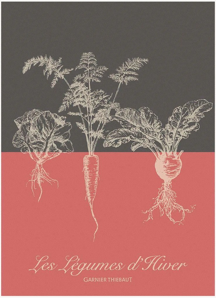 Jacquard theedoeken Legumes D'Hiver Tomette, 4-delig