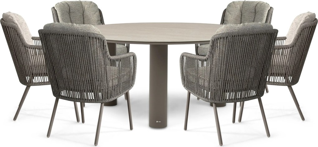 Tuinset 6 personen 158 cm Rope Taupe Santika Furniture Santika