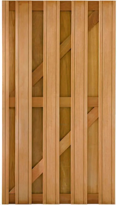 Tuindeur hardhout keruing recht rvs (90 x 180 cm) v-groef schermdikte 4,1 cm