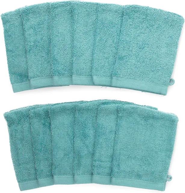 The One Towelling 12-PACK: Washandjes - 16 x 21 cm - Turquoise