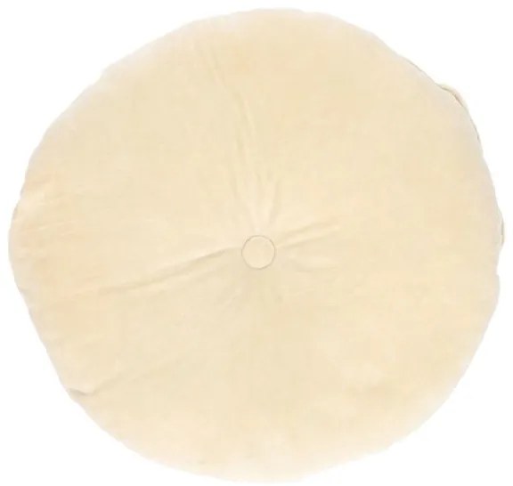 Velours kussen, bio-katoen, ecru, rond,Ø 40 cm