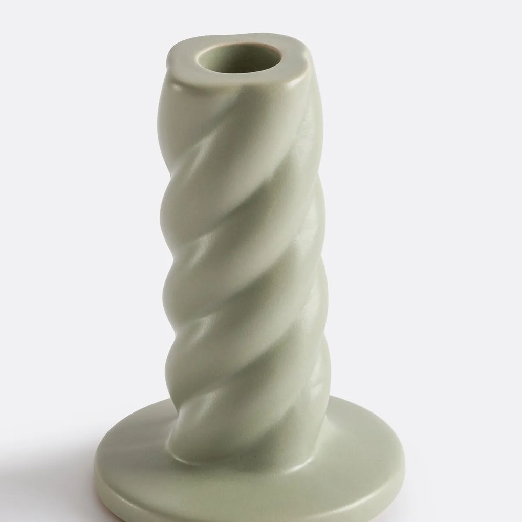 Gedraaide keramische kandelaar H12,5 cm Vavy