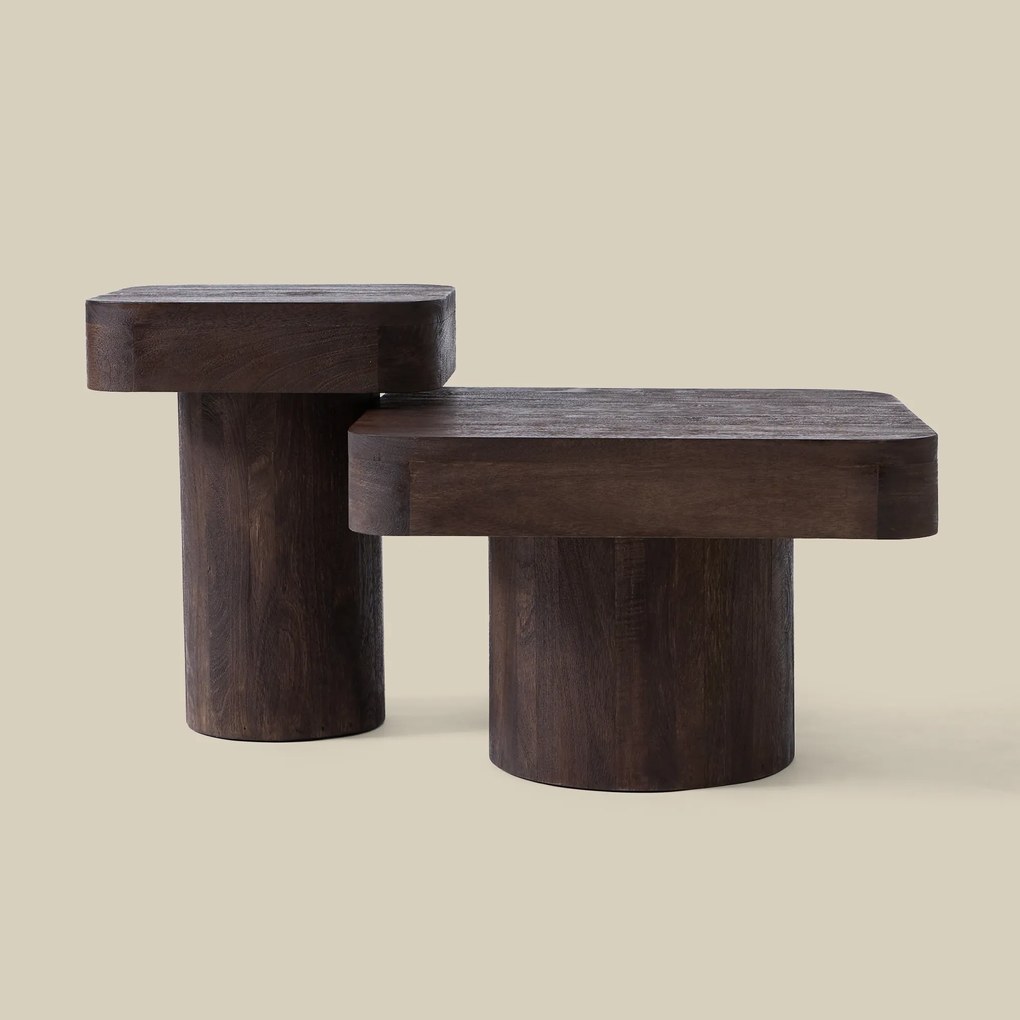 Vierkante Salontafel Van Donker Hout - 60 X 60cm.
