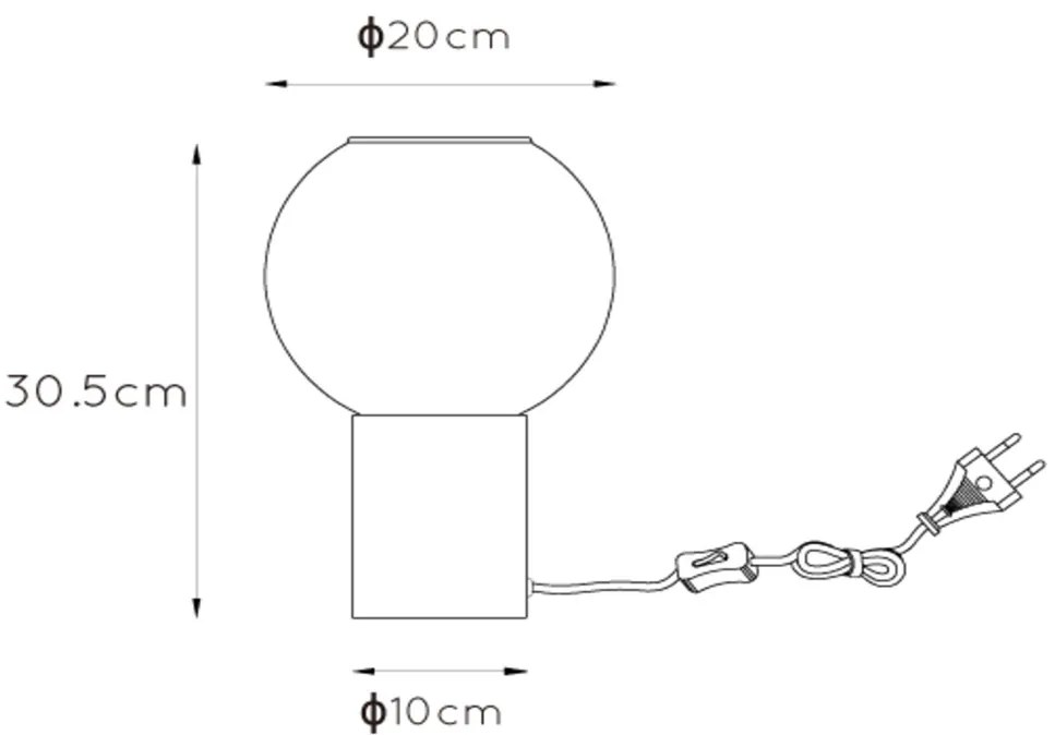 Lucide Marius tafellamp 20cm 1x E27 zwart