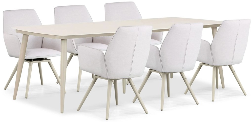 Tuinset 6 personen 240 cm Outdoor textiel Grijs Lifestyle Garden Furniture Andorra/Vienna