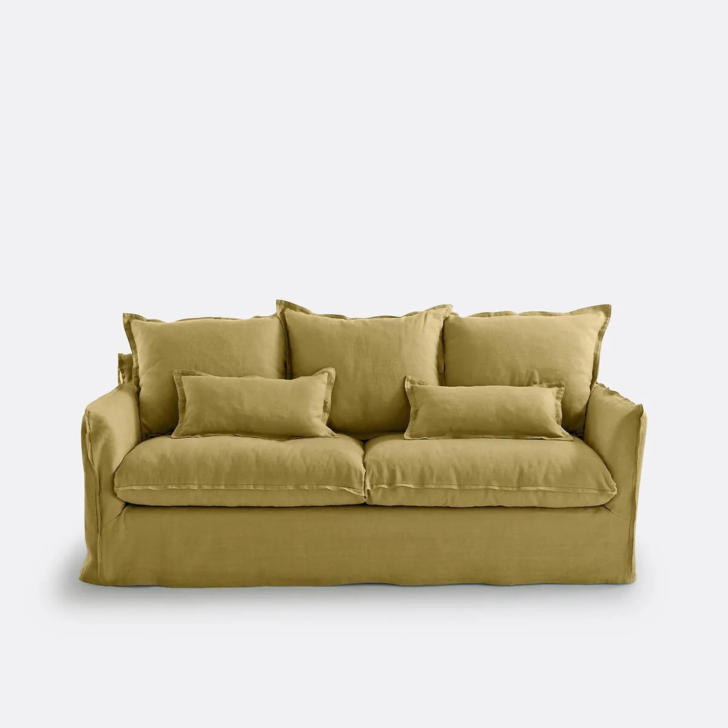 Bankhoes in gekreukt linnen Odna