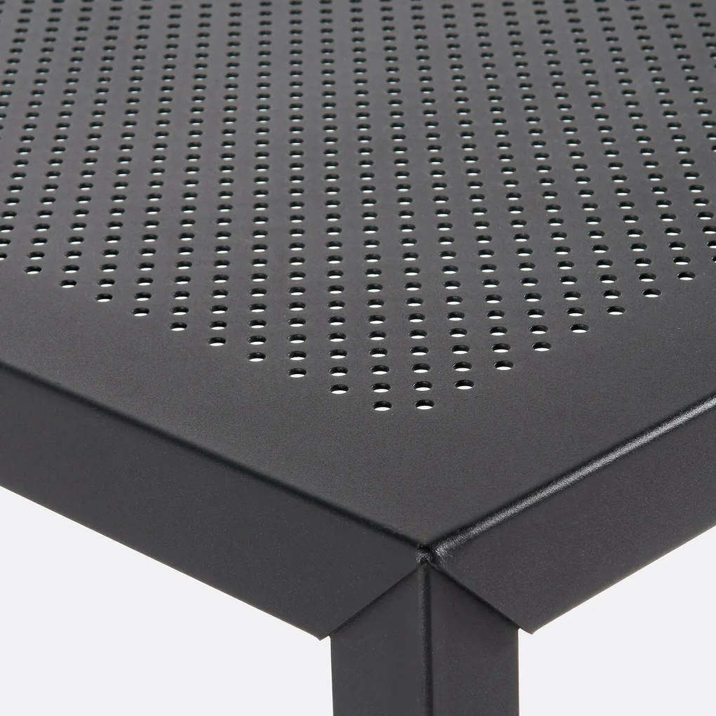 Rechthoekige tuintafel in geperforeerd staal metaal, Choe