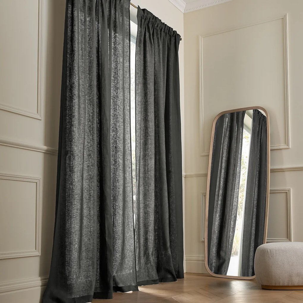 Gordijn van gewassen Linnen met ruflette-afwerking, Private