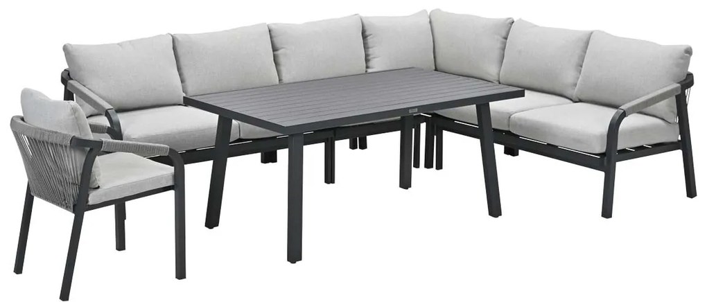Garden Impressions Tarera lounge dining set 6-delig incl stoel - donker grijs