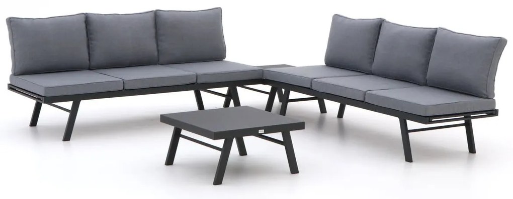 Hoek loungeset Forza  | 6 personen | Loungeset Grijs | Hoekbank Aluminium | 270x270cm | Kees Smit Tuinmeubelen