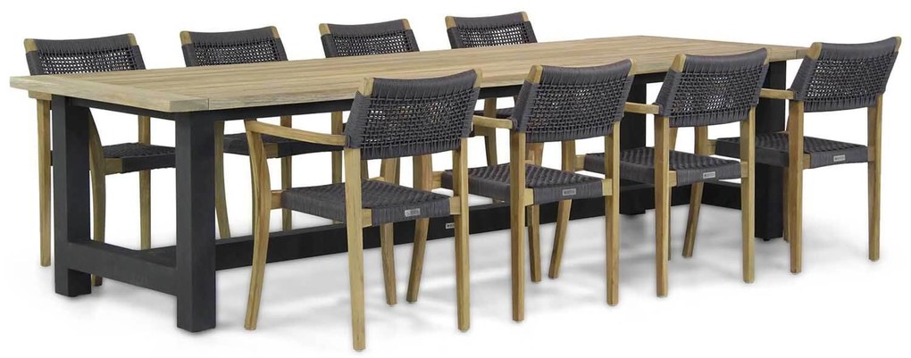 Tuinset 8 personen 300 cm Rope Grijs Lifestyle Garden Furniture Dallas/San
