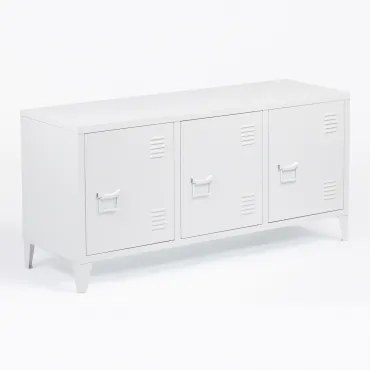 Tv-kast In Staal Pohpli Gardenia Wit - Sklum