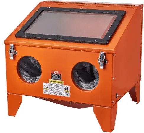 VEVOR zandstraalcabine 151L, zandstraalmachine van 40–120 PSI met onderstel, robuuste stalen zandstraalmachine met straalpistool en 4 keramische sproeiers voor het verwijderen van verf, vlekken en roest.