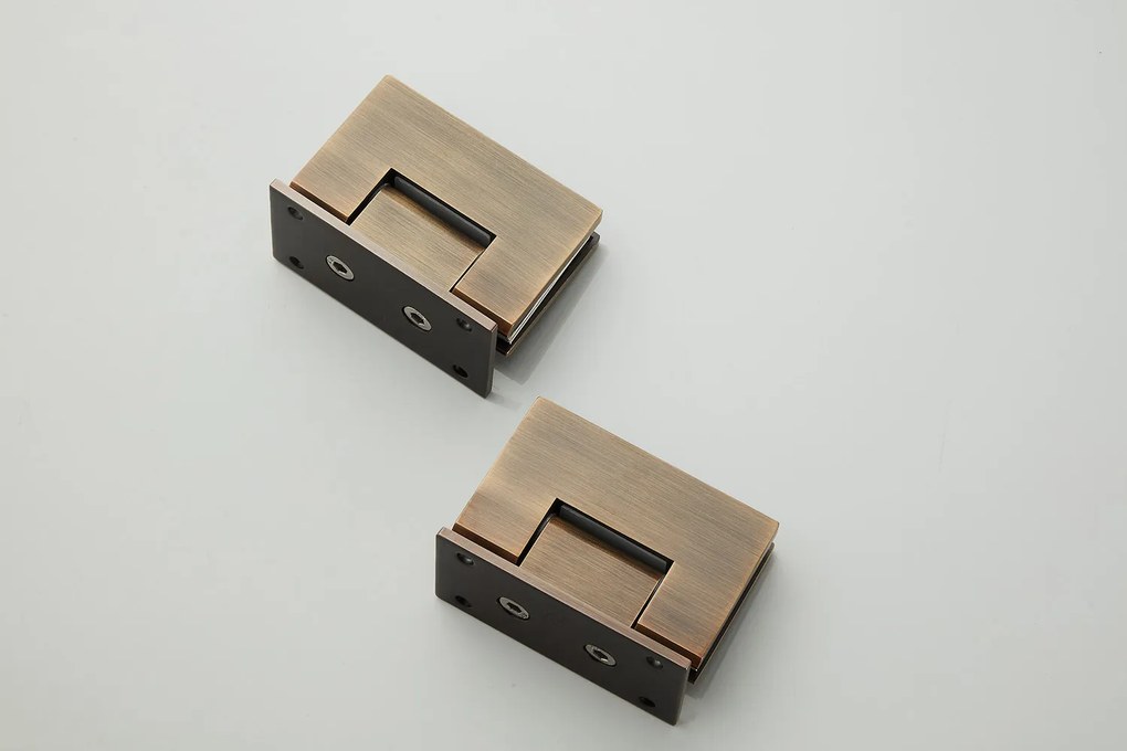 Saniclear Modern scharnieren + handvat voor douchedeur verouderd messing