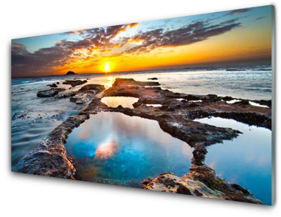 Glas schilderij Sea sun landschap 100x50 cm