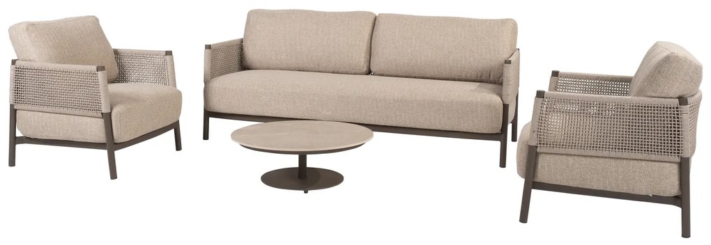 4 Seasons Outdoor Savanne 3-zits loungebank terre Loungebank   bruin weerbestendig