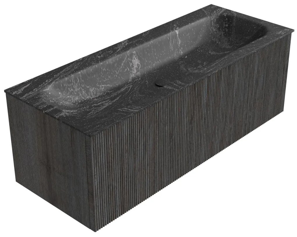 Mondiaz Kurve-dlux 120cm badmeubel shadow met 1 lade en wastafel big large midden zonder kraangat lava
