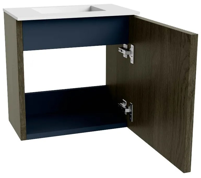 Mondiaz Joya 40cm toiletmeubel shadow met wastafel faye midden zonder kraangat talc
