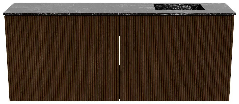 Mondiaz Joya DLux 100cm toiletmeubel walnut met wastafel faye rechts 1 kraangat lava