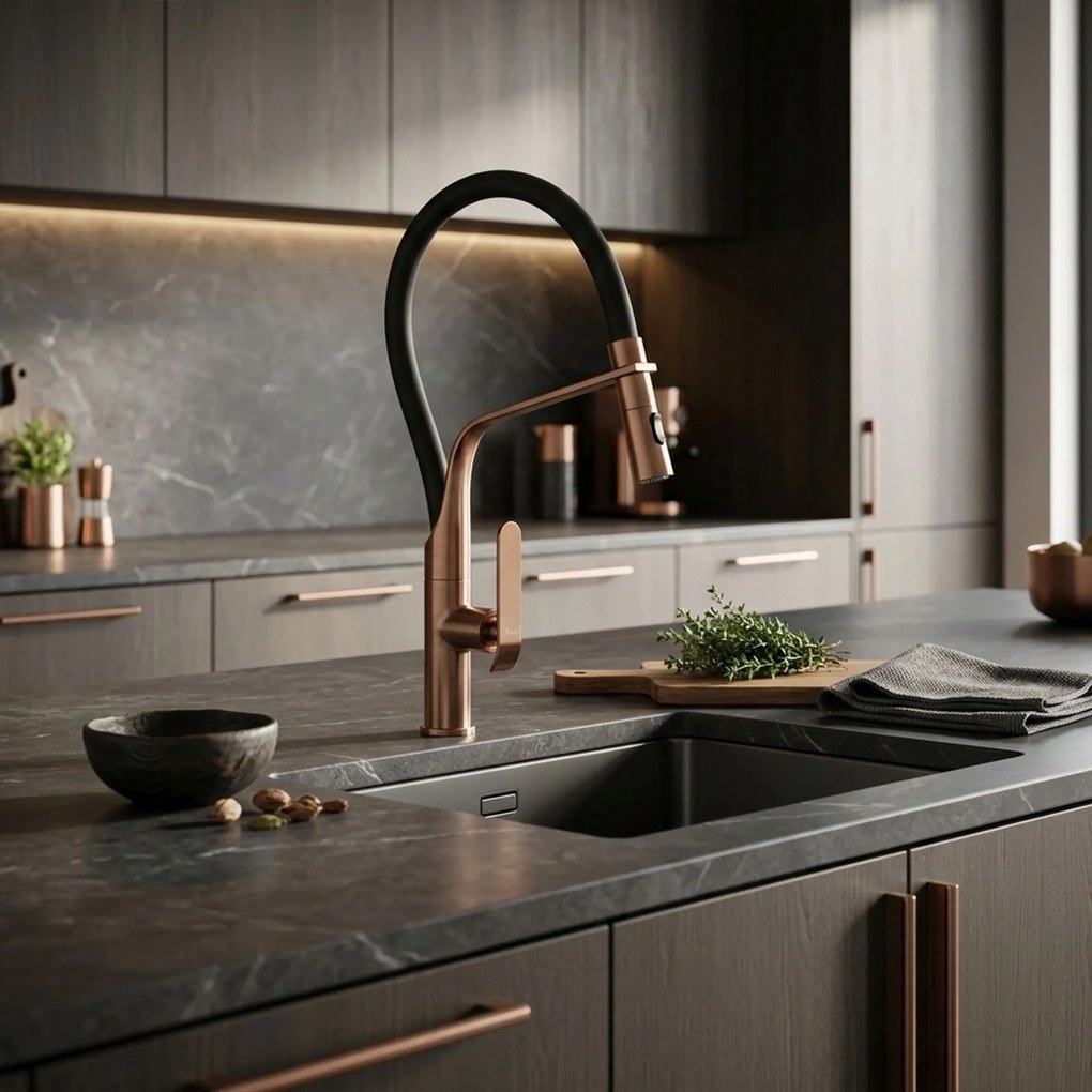 Keukenkraan Rea Castor Copper Brush