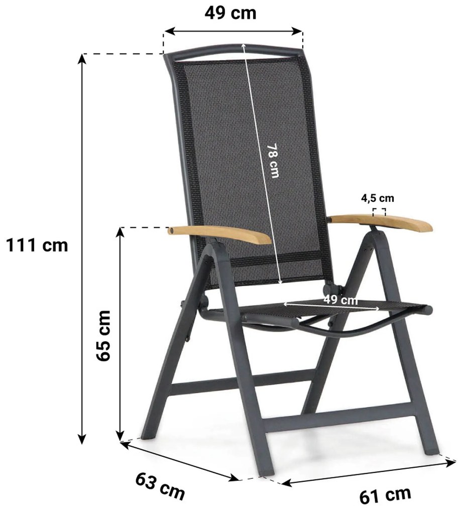 Lifestyle Garden Furniture Rosello Standenstoel Aluminium/teak Grijs